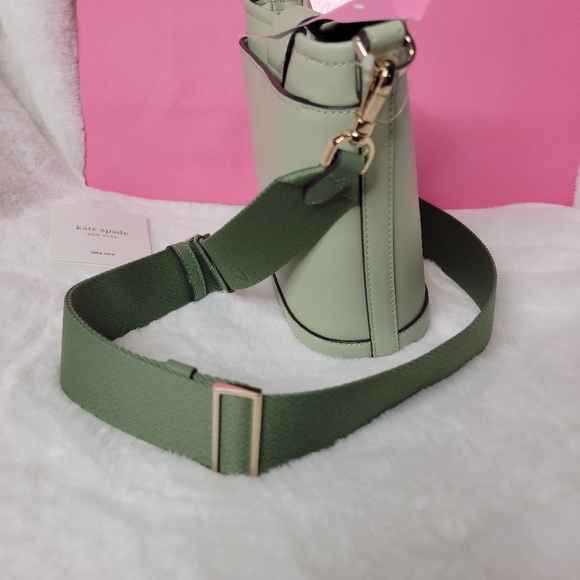 NWT Kate Spade Audrey Mini Bucket Crossbody Bag, Sage Green - Picture 5 of 14
